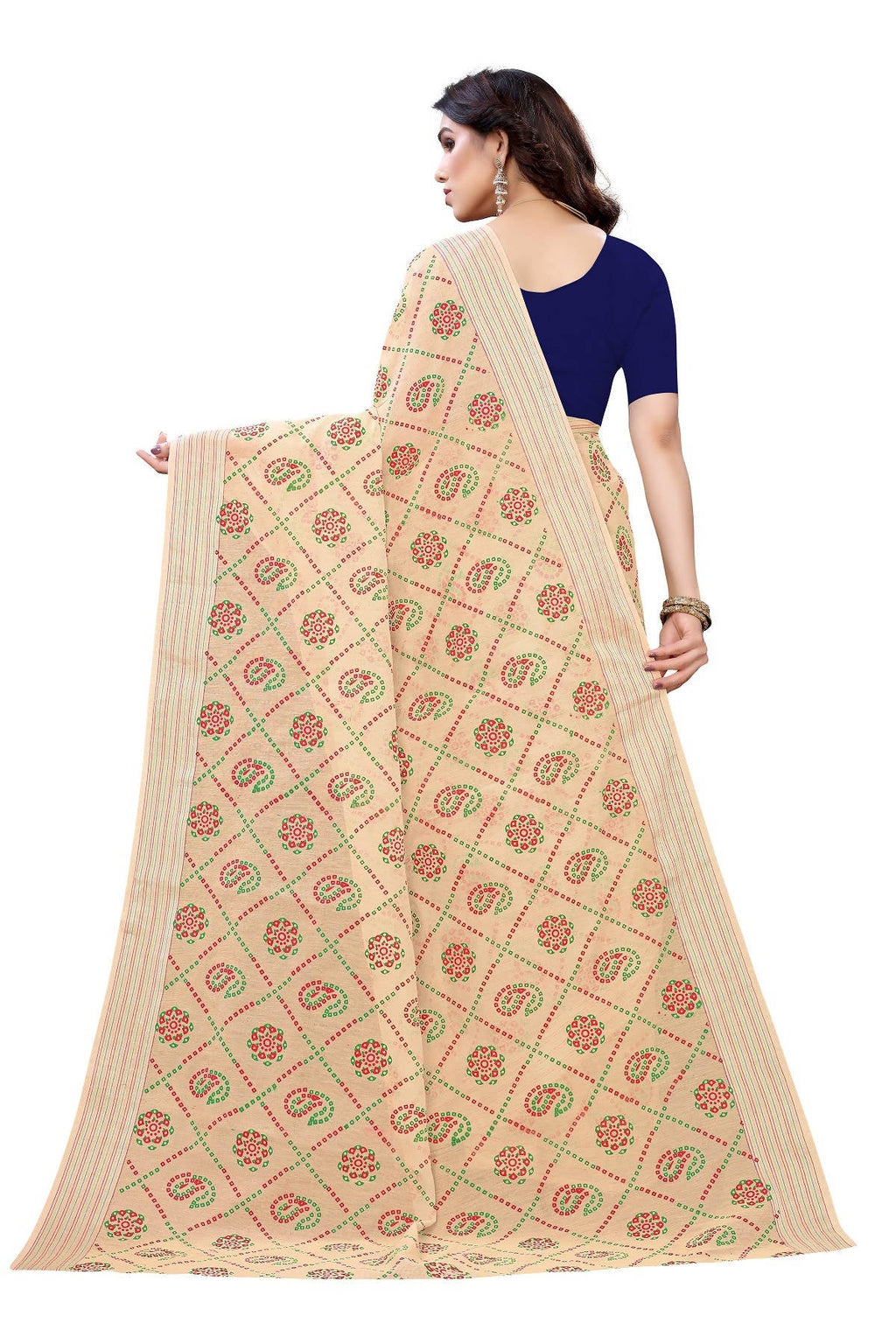 Vamika Cream Linen Jari Border Saree (CHARVI CREAM) | Grocsy
