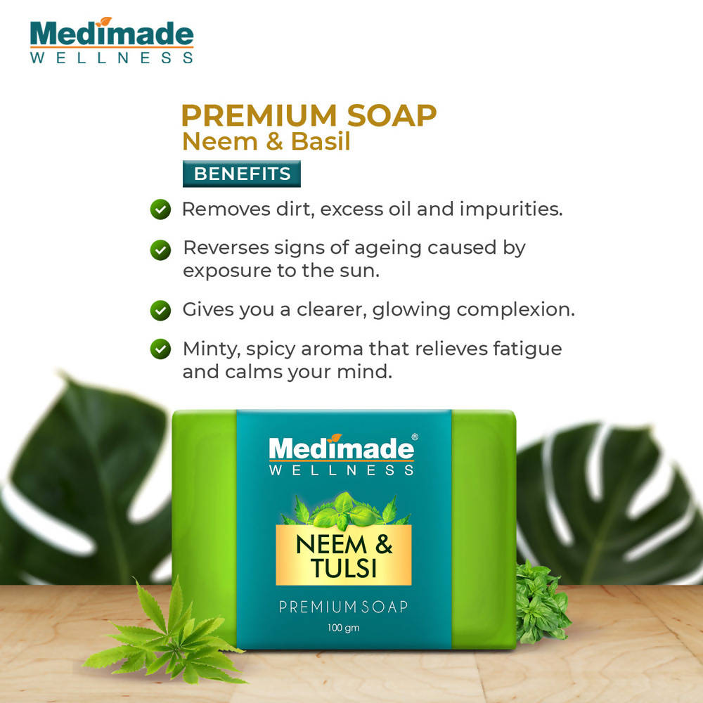 Medimade Wellness Neem & Tulsi Premium Soap | Grocsy