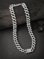 NVR Men Silver-Plated Stainless Steel American Diamond Chain | Grocsy