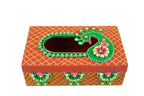 Kundan HandiKrafts Mdf Tissue Box - Red And Yellow | Grocsy