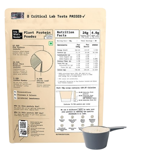 Only What's Needed 24g Plant Protein Powder - Coffee | Grocsy