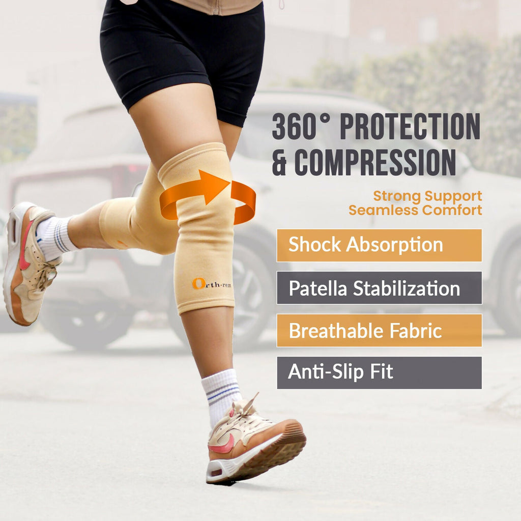 Orth-Rem Knee Cap Support For Men & Women (Pair) Knee Brace Pain Relief | Grocsy