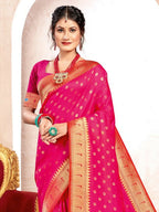 Shree Shyam Fashion Paithani Silk Magenta Saree | Grocsy