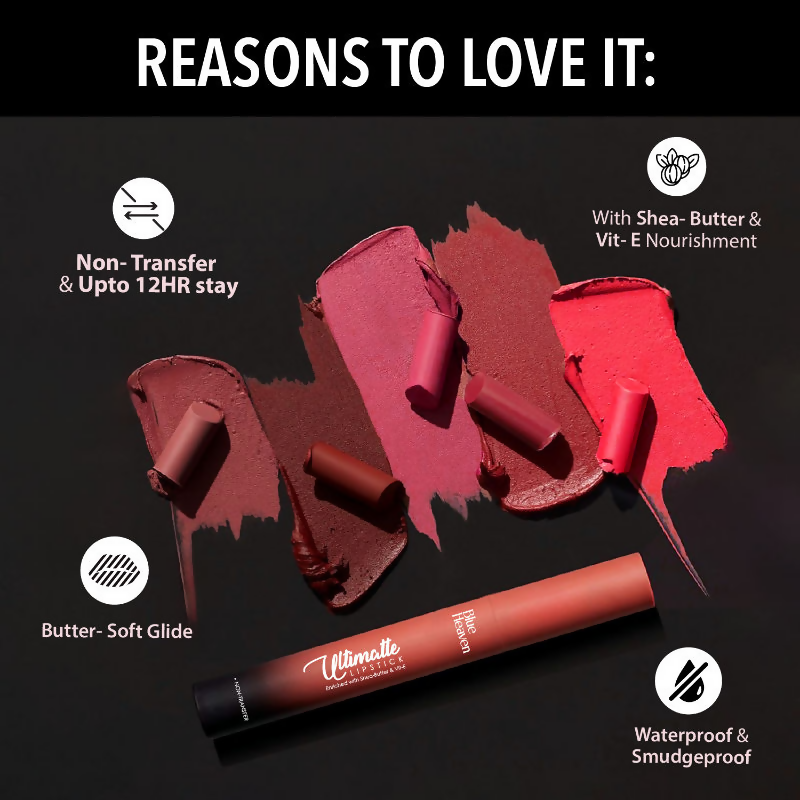 Blue Heaven Ultimatte NonTransfer Long Lasting Lipstick - 07 Pink | Grocsy