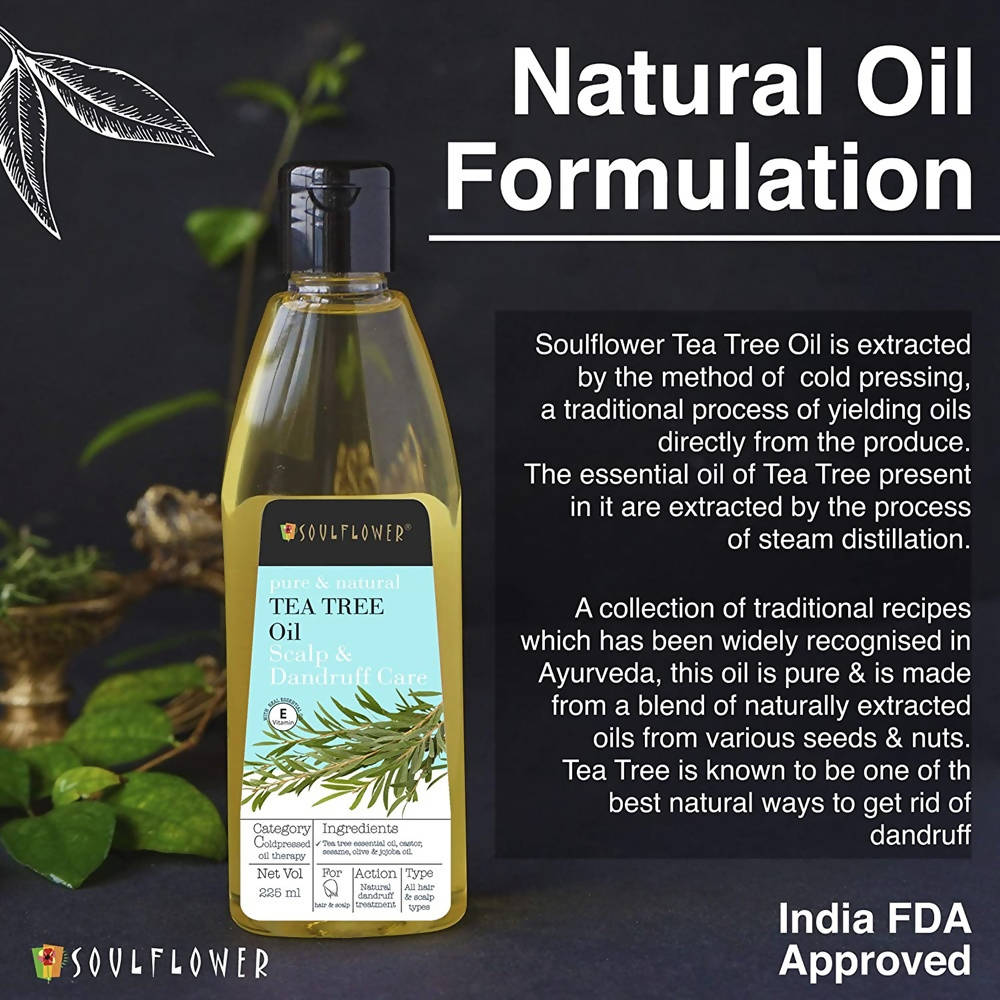 Soulflower Pure & Natural Tea Tree Oil Scalp & Dandruff Care | Grocsy