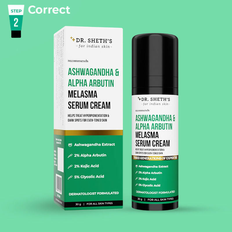 Dr. Sheth's Ashwagandha & Alpha Arbutin Melasma Serum | Grocsy