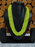 Inhanns Handmade Beaded Multilayer Necklace, 20 Layers - Neon Green | Grocsy
