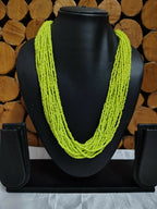 Inhanns Handmade Beaded Multilayer Necklace, 20 Layers - Neon Green | Grocsy
