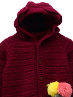 Chutput Kids Maroon Coloured Solid Pullover Sweater | Grocsy