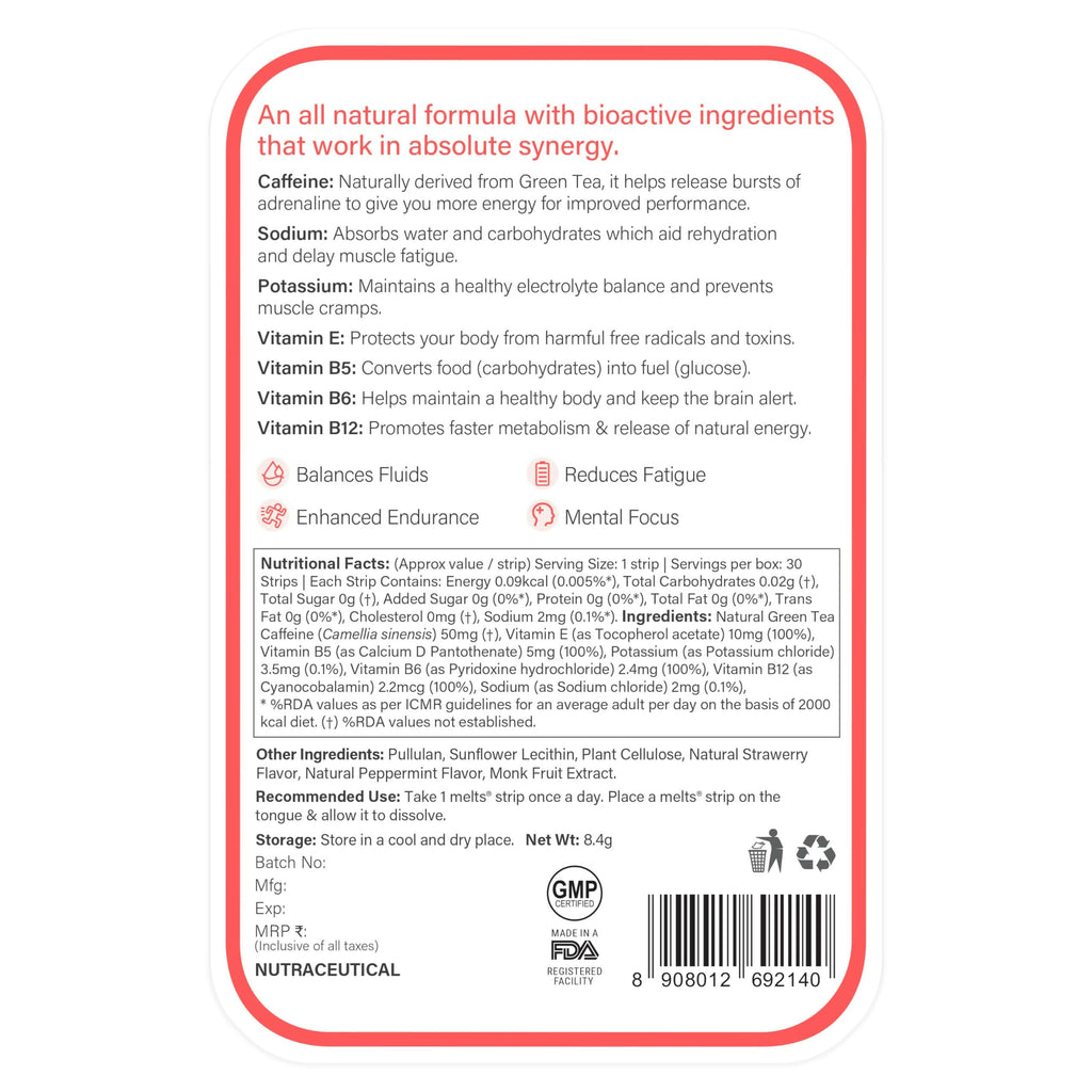 Wellbeing Nutrition Melts Restful Sleep & Instant Energy Oral Strips Combo | Grocsy