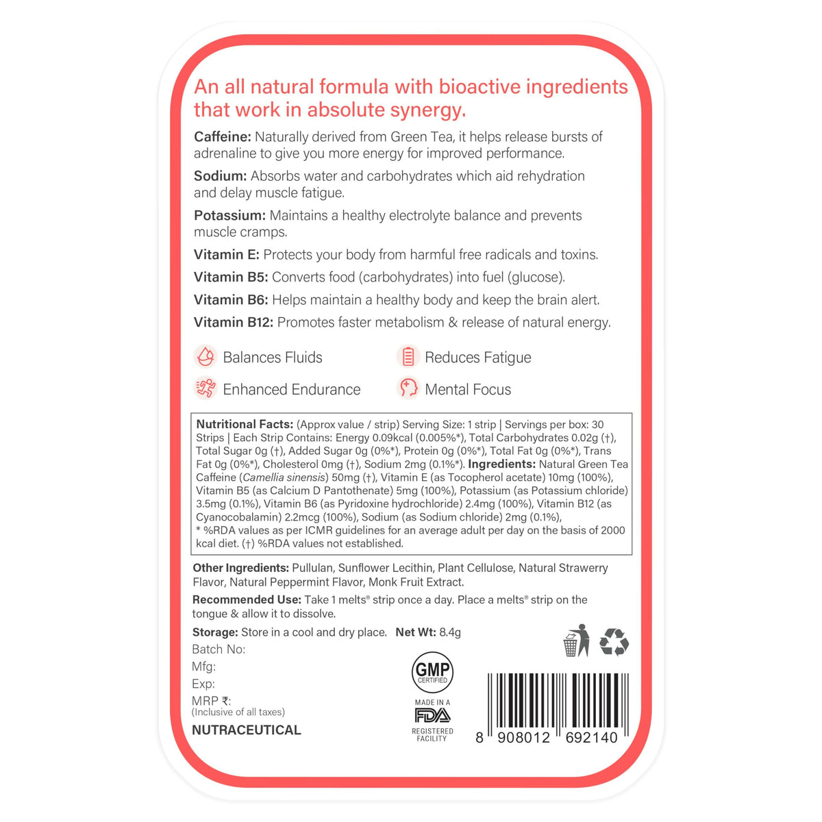 Wellbeing Nutrition Melts Restful Sleep & Instant Energy Oral Strips Combo | Grocsy