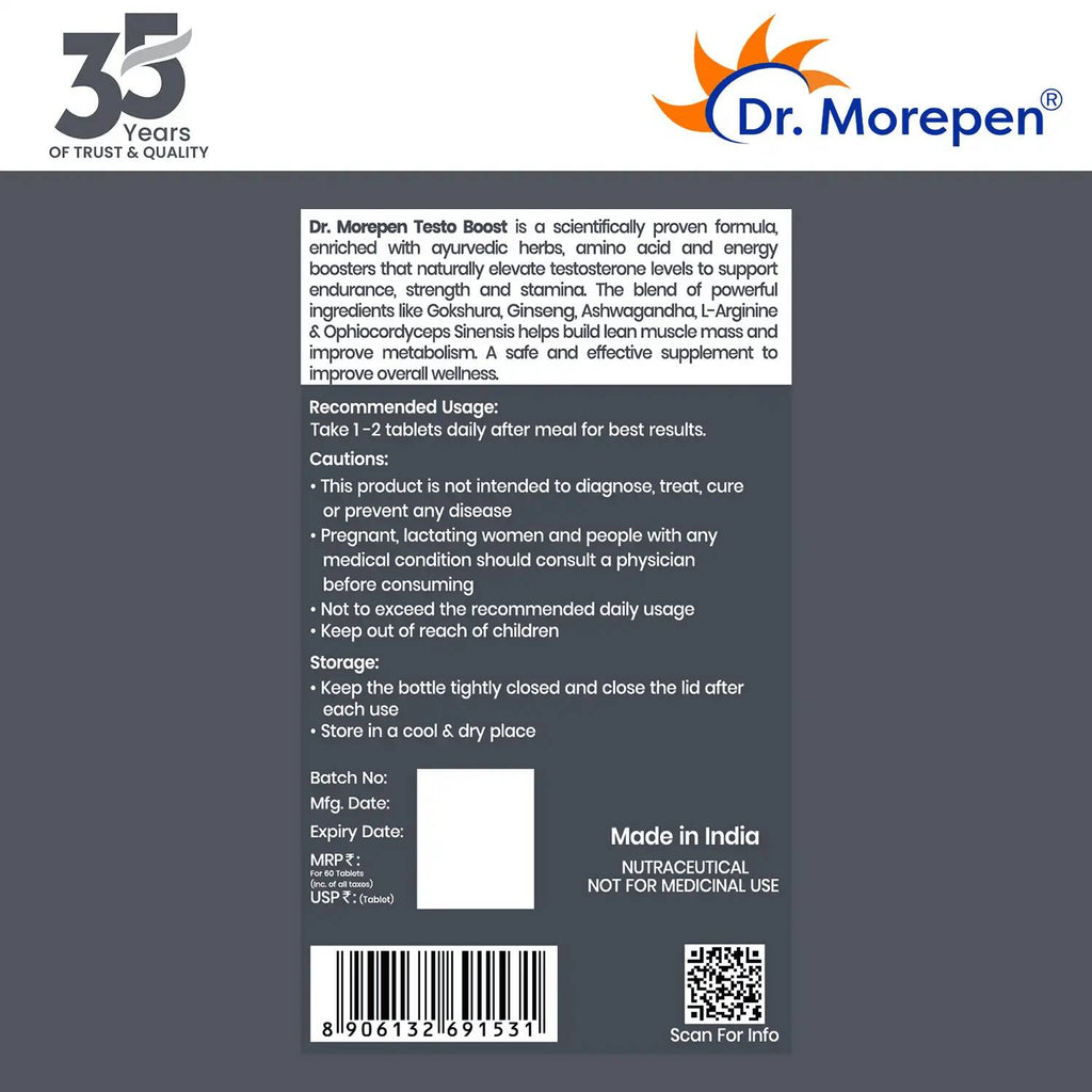 Dr. Morepen Testo Boost and Multivitamin Men Tablets Combo | Grocsy