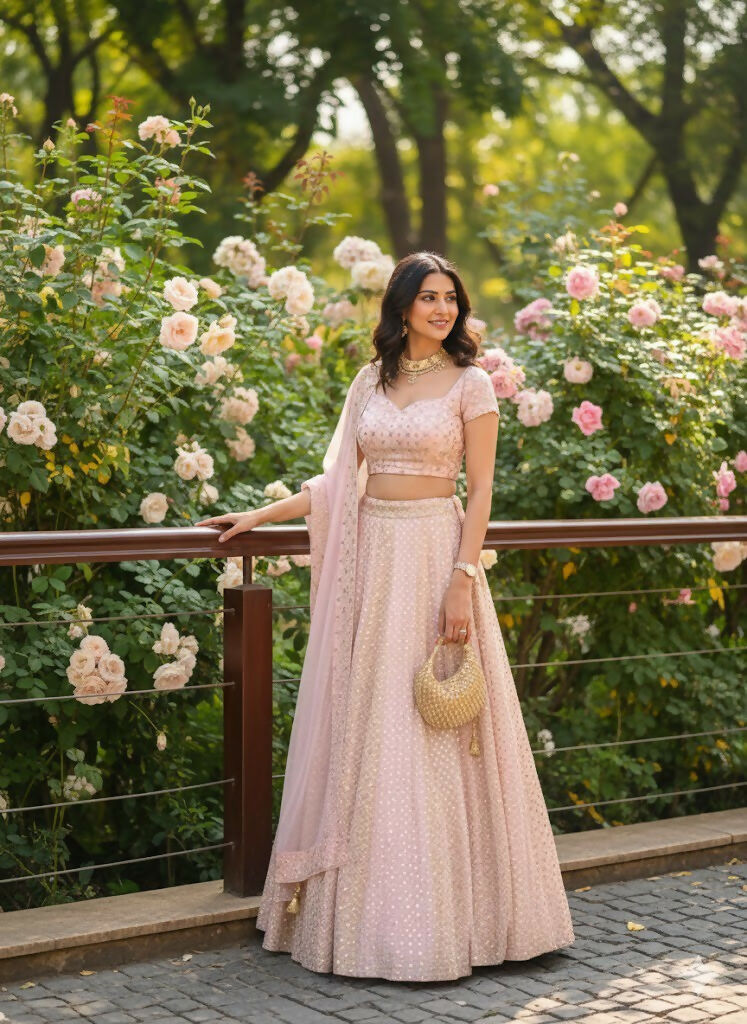 Lehenga Mart Designer Indian Wedding Lehenga Choli-Pink | Grocsy
