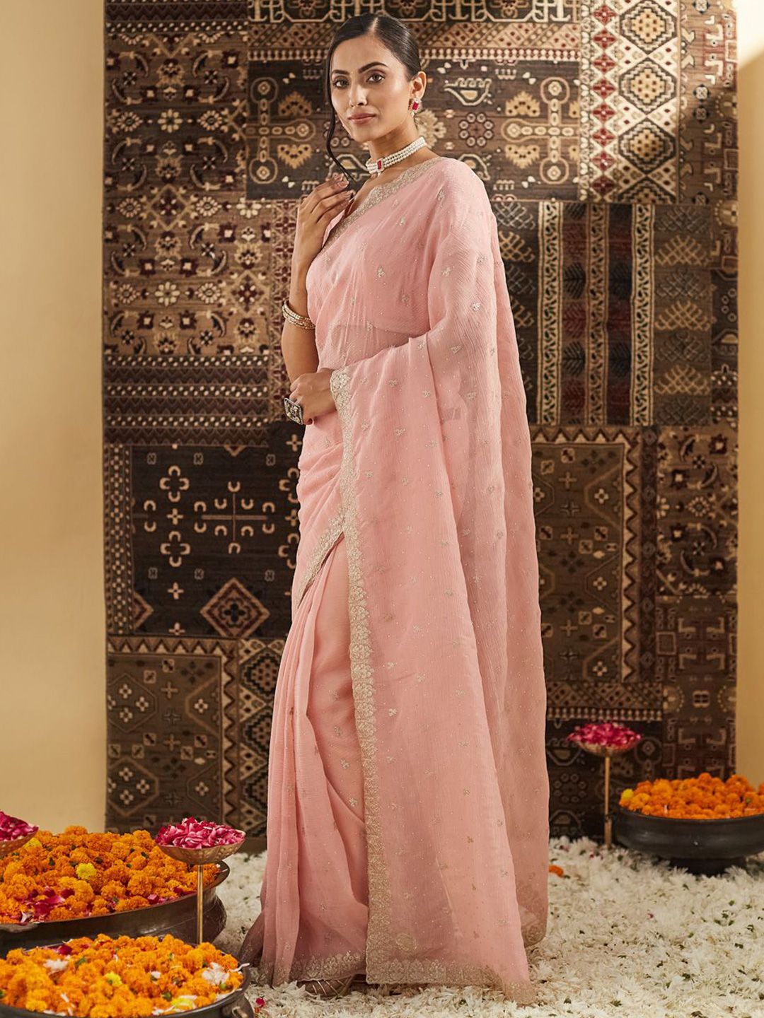 kasee Embellished Zari Pure Silk Saree | Grocsy