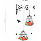 Decals Design 'Hanging Birds Cage with Flowers' Wall Sticker (PVC Vinyl, 50 cm x 70 cm) | Grocsy