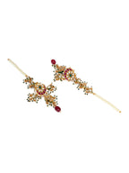 Long Kundan Neckpiece with Earrings with Multi Stones Jewellery Set (Gold) - Ruby Raang | Grocsy