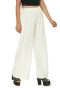Mominos Fashion Moeza Reyon Cotton White Color Chikan Work Palazzo | Grocsy