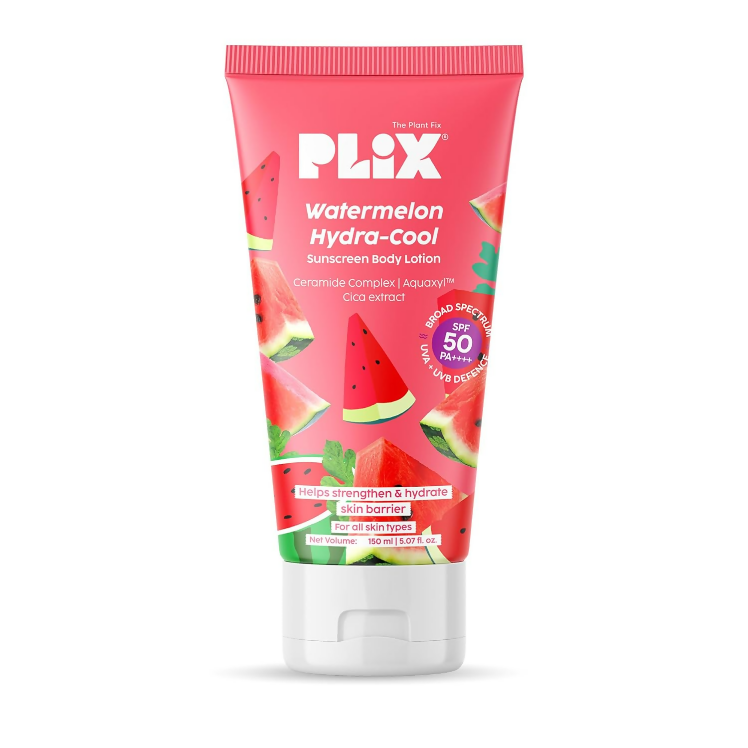 PLIX The Plant Fix Watermelon Hydra-Cool Sunscreen Body Lotion With Spf 50 Pa++++ | Grocsy