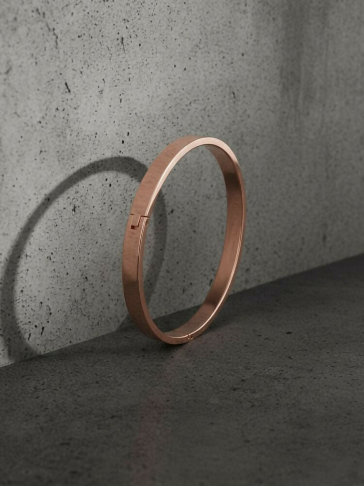NVR Men's Rose Gold Kada Bracelet | Grocsy