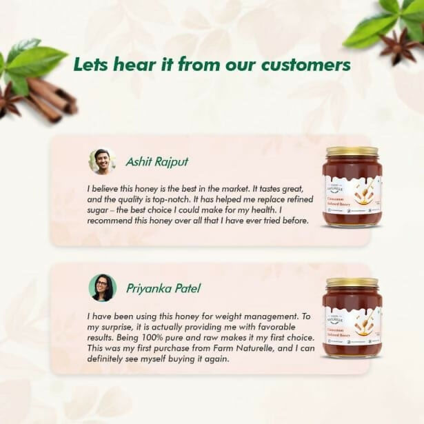 Farm Naturelle Cinnamon Infused Honey - 100% Pure and Natural | Grocsy