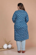 Miravan Women's Plus Size Pure Cotton Straight Kurta And Palazzo Set | Grocsy