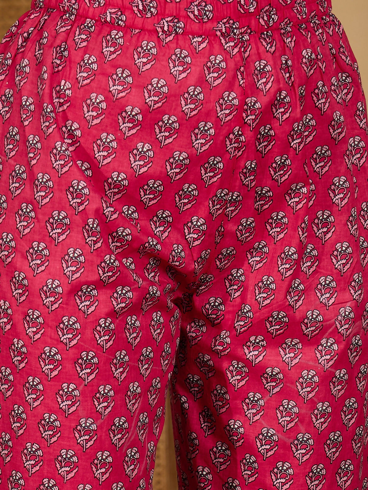 Joban Fashion Printed Pink Pure Cotton Kurta Set | Grocsy