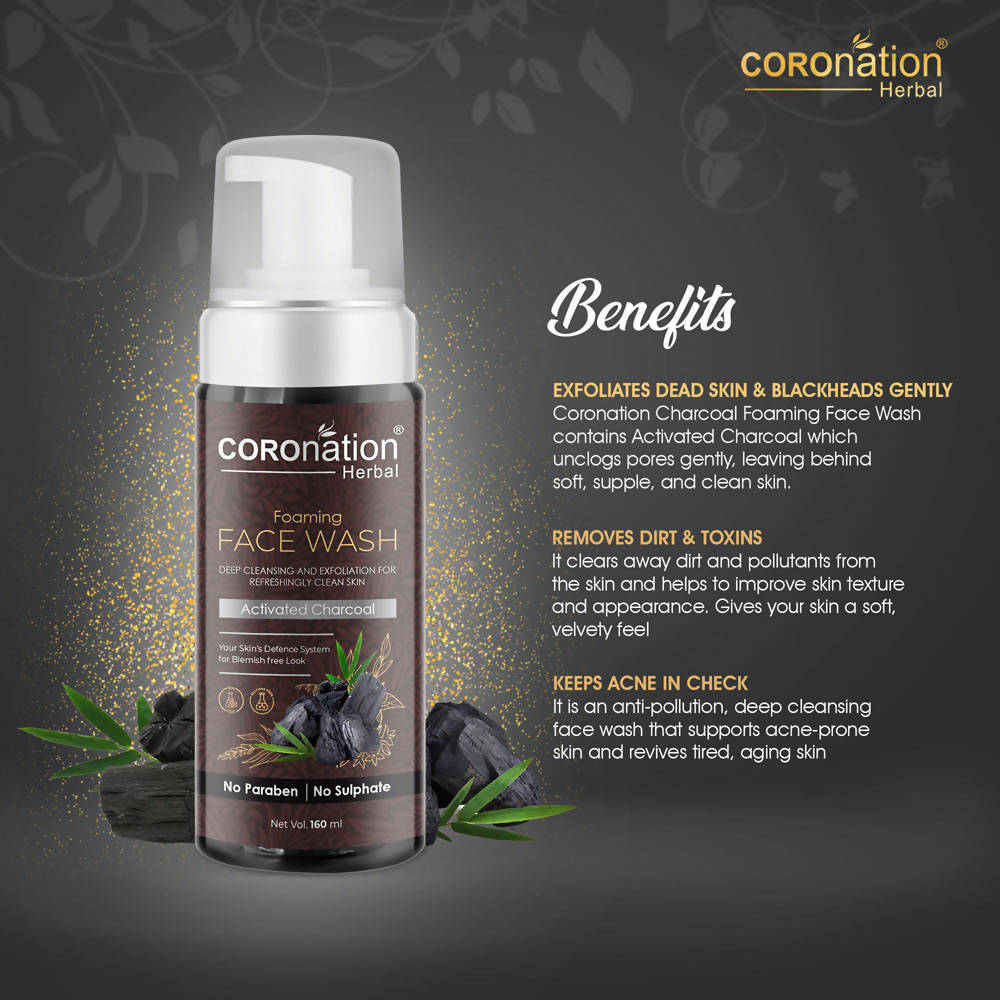 Coronation Herbal Activated Charcoal Foaming Face Wash | Grocsy