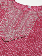 Yufta Women Pink Embroidered Regular Kurta with Palazzo & With Dupatta | Grocsy
