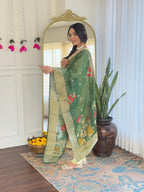 The52 Yellow Women's Viscose Chanderi Fabric Straight Kurta, Pant and Dupatta Set | Grocsy
