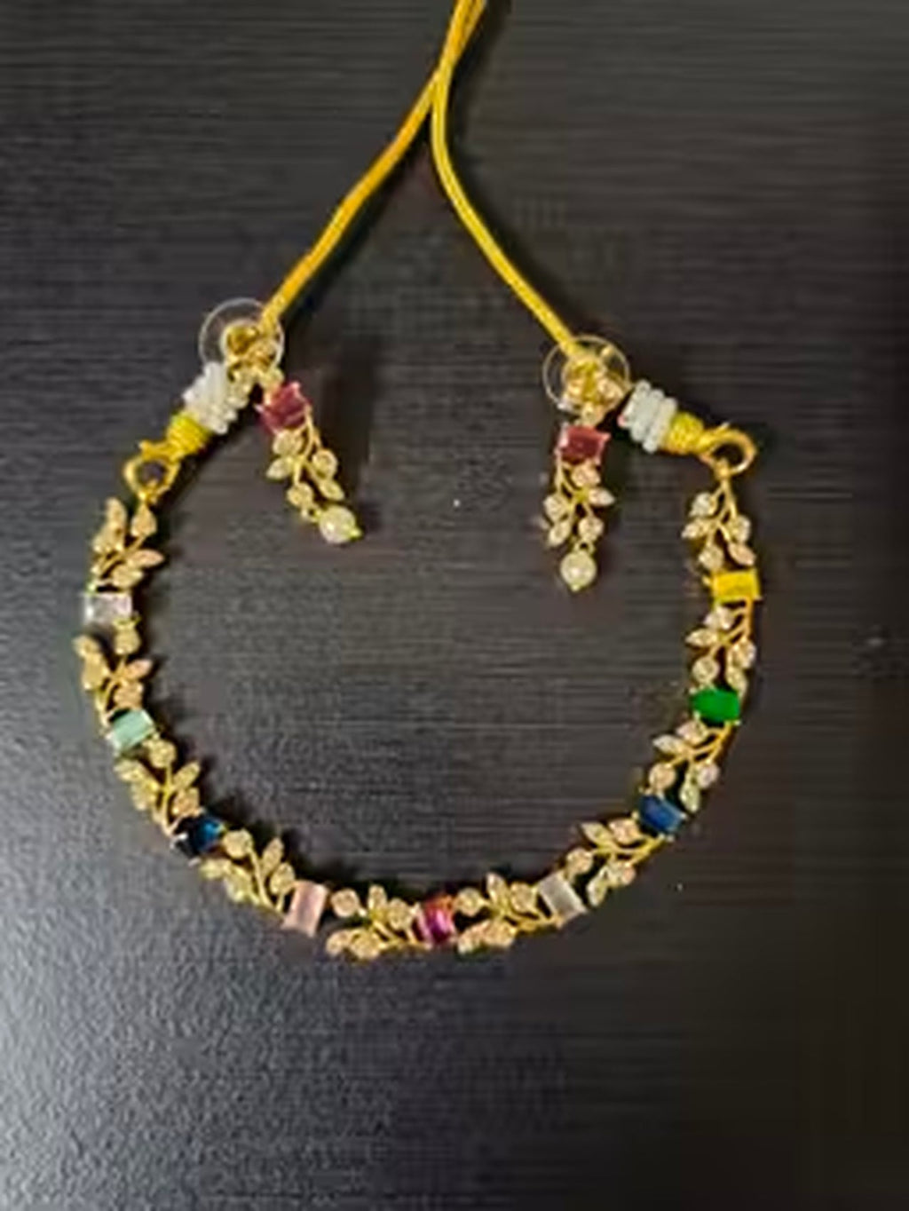 Jewel City Multi-Color Gemstone Floral Necklace Set - Handcrafted 18K Rose Gold Plated Jewellery for Weddings & Parties | Grocsy