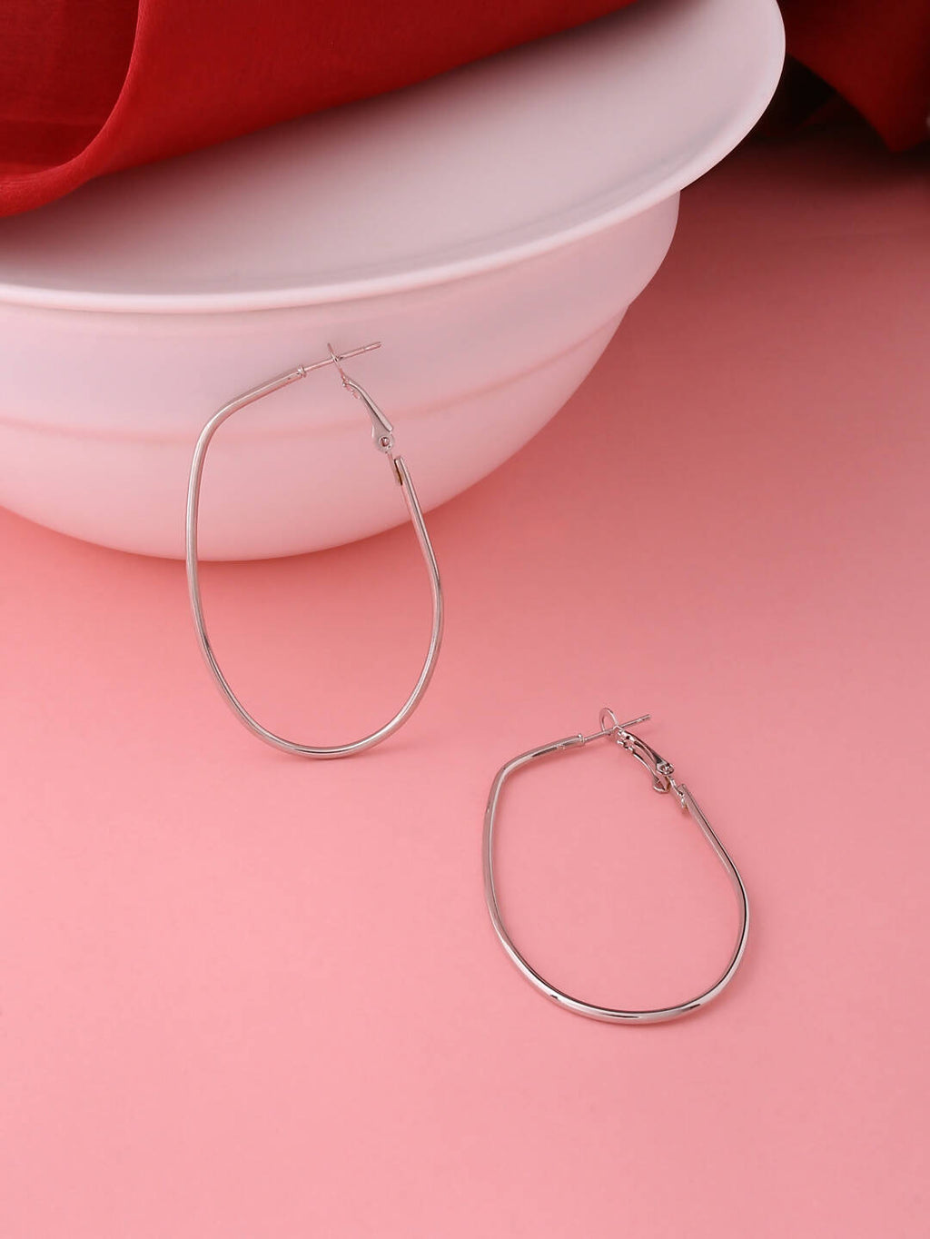 NVR Women Set of 2 Contemporary Hoop Earrings | Grocsy