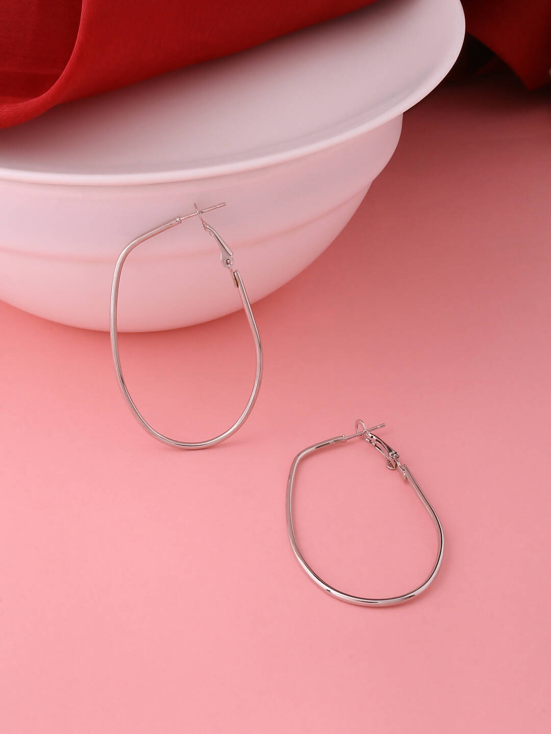NVR Women Set of 2 Contemporary Hoop Earrings | Grocsy