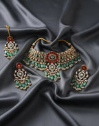 Jewel City Stunning Handcrafted Kundan Choker Jewelry Set | Grocsy