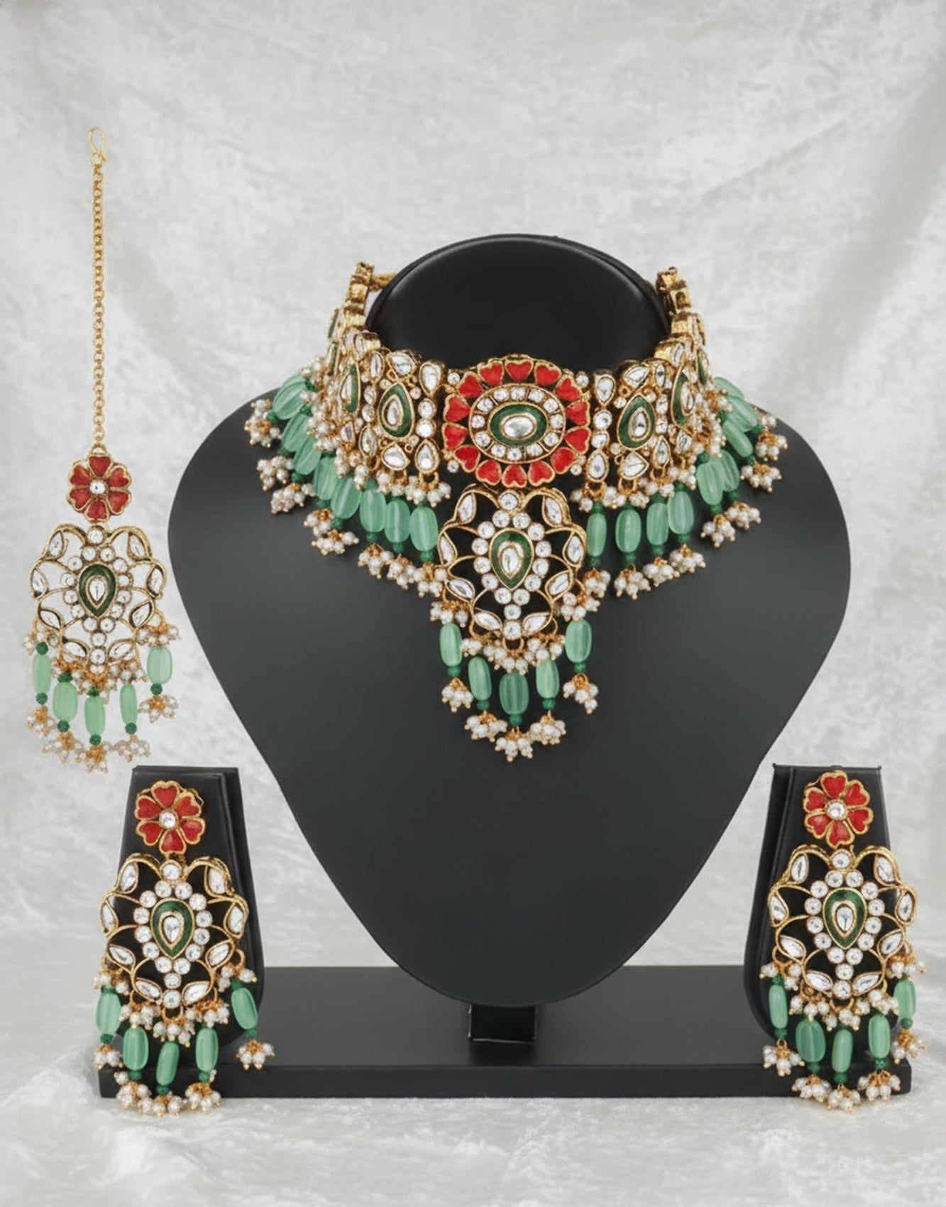 Jewel City Stunning Handcrafted Kundan Choker Jewelry Set | Grocsy