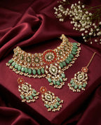 Jewel City Stunning Handcrafted Kundan Choker Jewelry Set | Grocsy