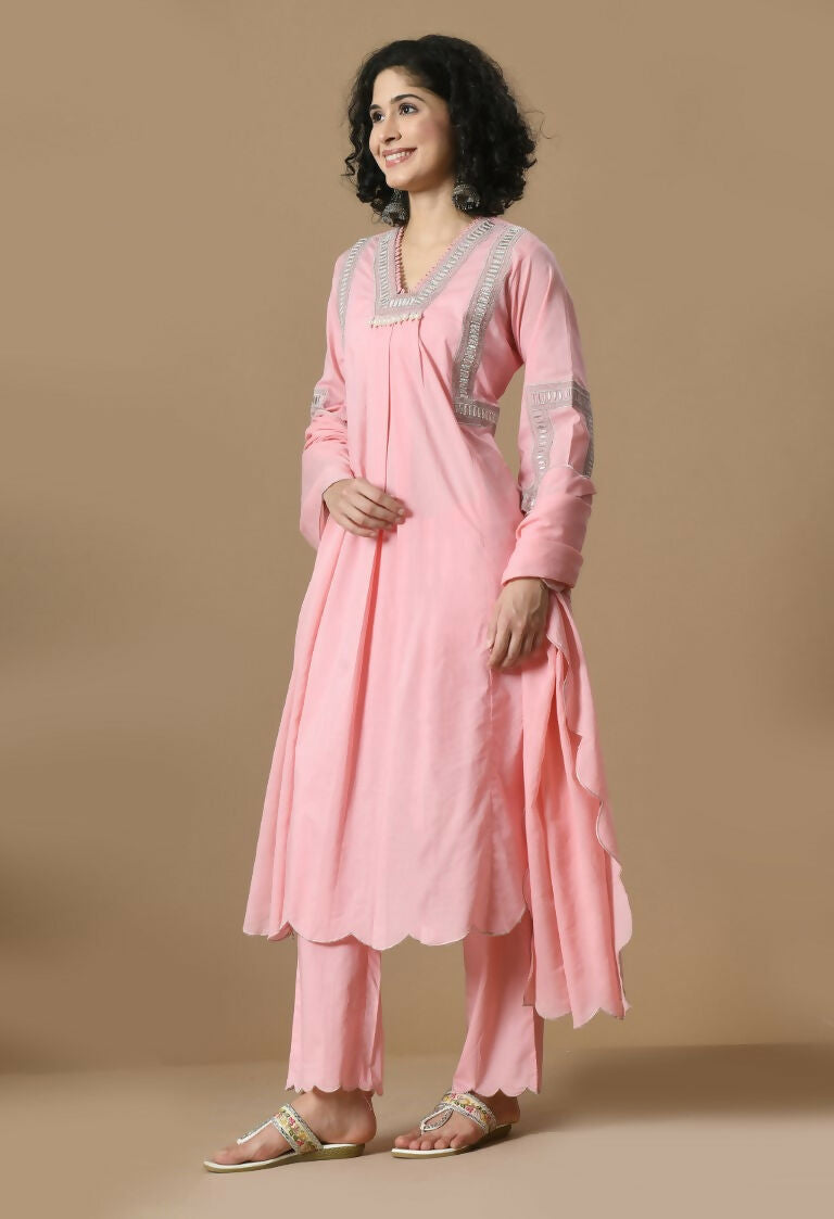 Joban Fashion Pink Cotton Kurta Set | Grocsy