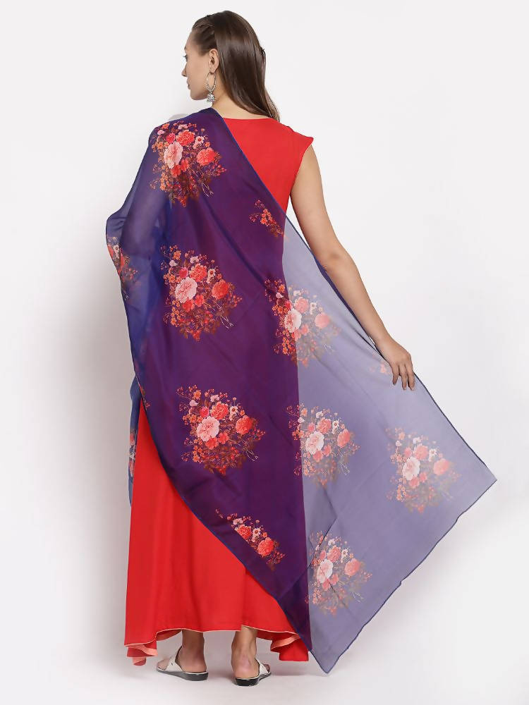Myshka Women's Red Cotton Solid Sleeveless Round Neck Casual Kurta Dupatta Set | Grocsy