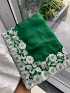 Teeya Creation New Trendy Stylish Party Wear Silk Saree-Green | Grocsy