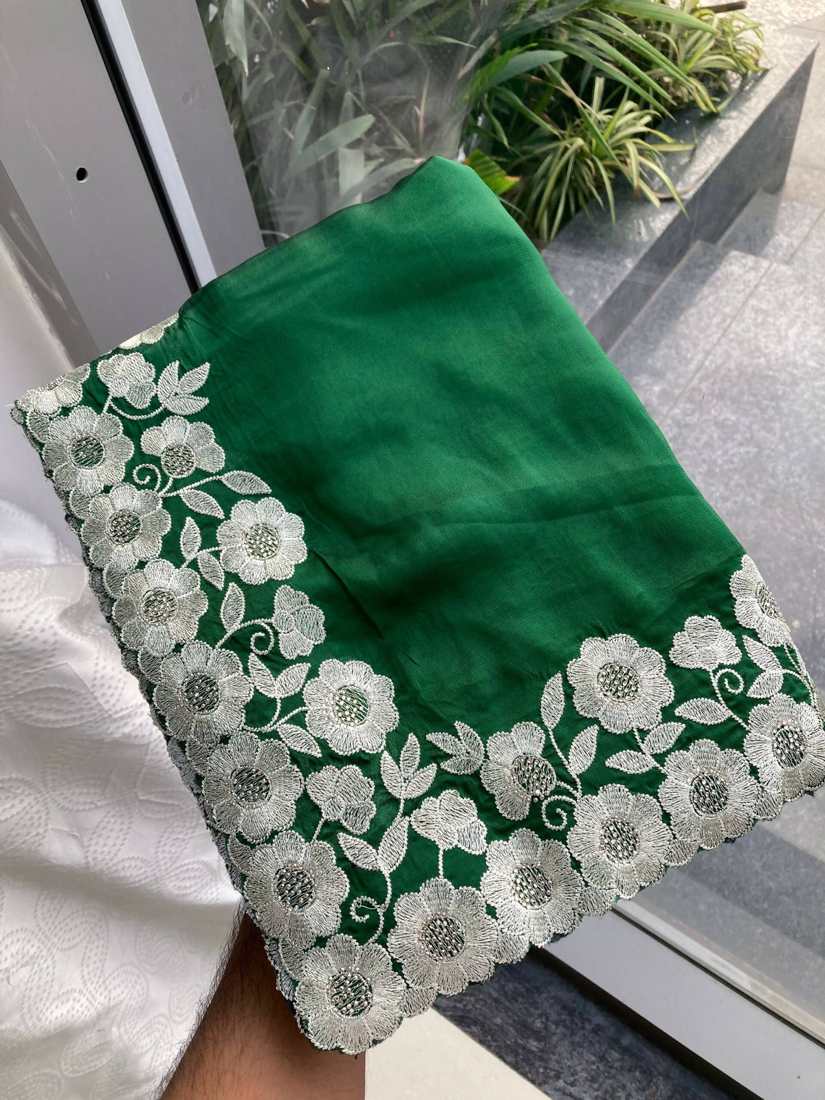 Teeya Creation New Trendy Stylish Party Wear Silk Saree-Green | Grocsy