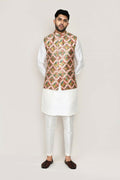 Joban Fashion Printed Colored Art Silk Printed Work Men's Jacket | Grocsy