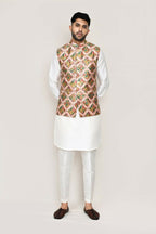 Joban Fashion Printed Colored Art Silk Printed Work Men's Jacket | Grocsy