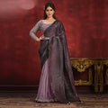 Lavender Banarasi Crush Silk Sequence Thread & Stone Work/ Texture Pallu Saree - Mohmanthan Kimiya | Grocsy