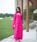 Joban Fashion Pink Georgette Embroidery Sequence Work Readymade Kurta Set | Grocsy