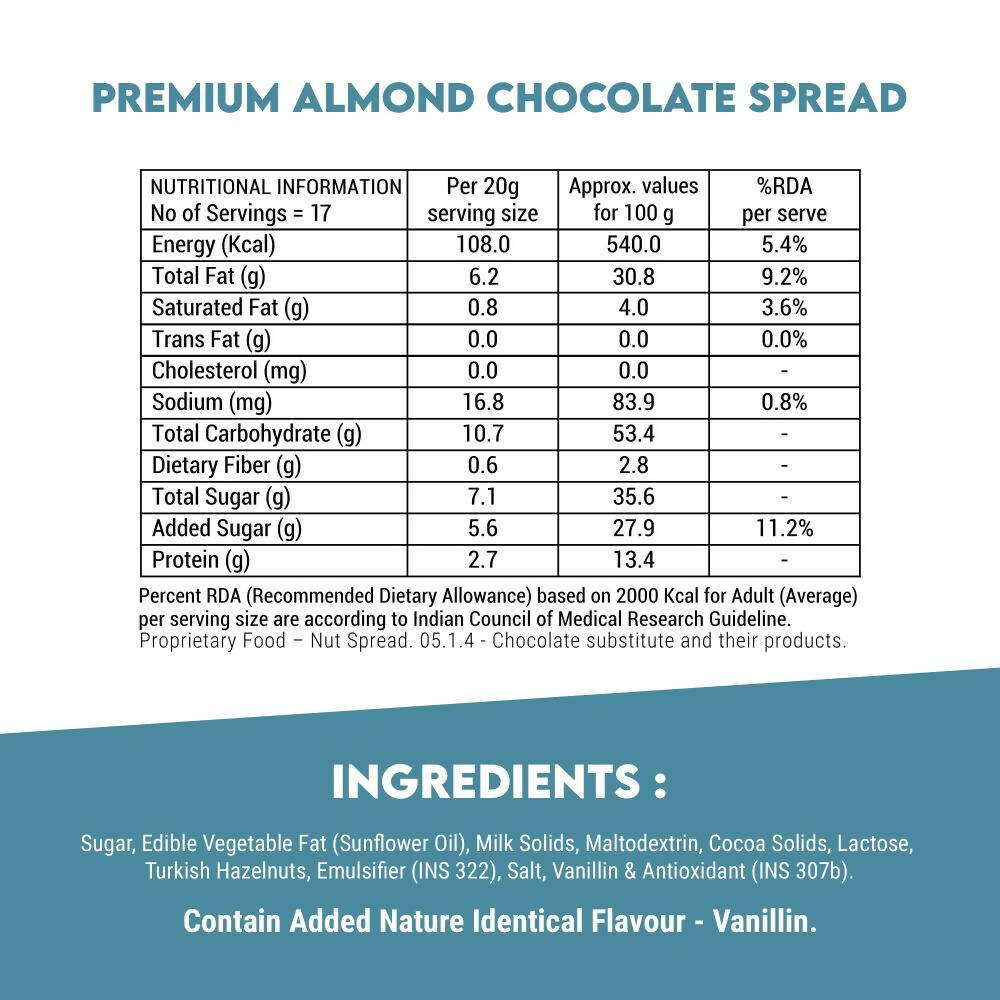 Happilo Premium Chocolate Almond Spread | Grocsy