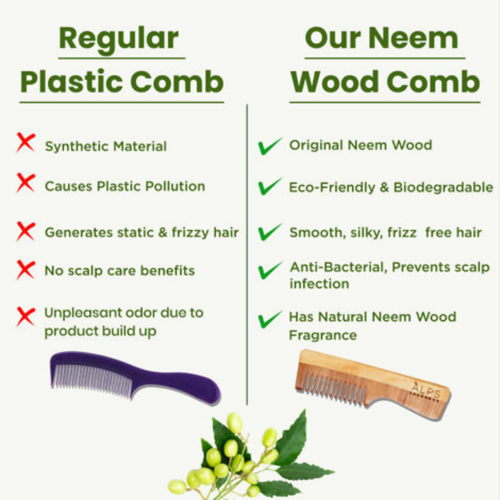 Alps Goodness 100% Natural Neem Comb | Grocsy