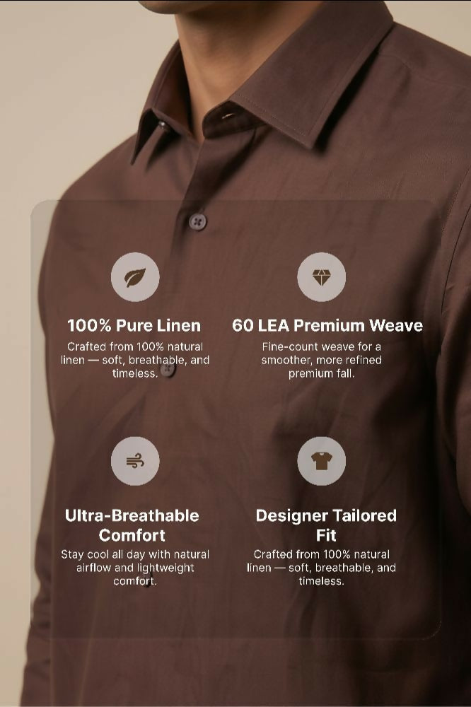 Earthline— Brown Cotton Shirt by Hilo Design | Grocsy
