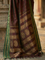 Shree Shyam Fashion Maroon Soft Silk Saree | Grocsy