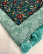 Rama Jute Silk Woven Design Saree with Unstitched Blouse - A2M | Grocsy