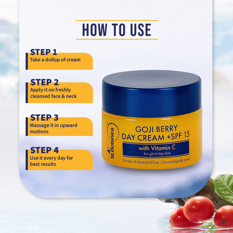 St.Botanica Goji Berry Day Cream SPF15 With Goji Berry & Vitamin C For Sun Protection | Grocsy
