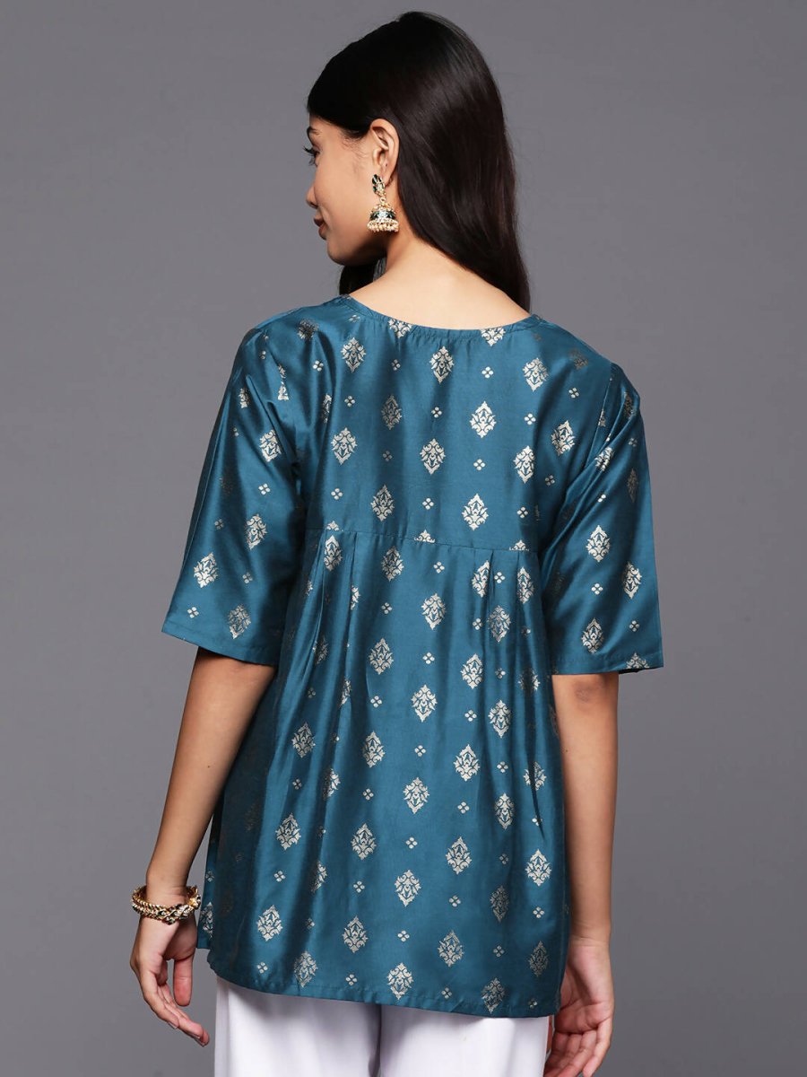 Ahalyaa Women's Traditional wear Tunic - Teal Blue | Grocsy